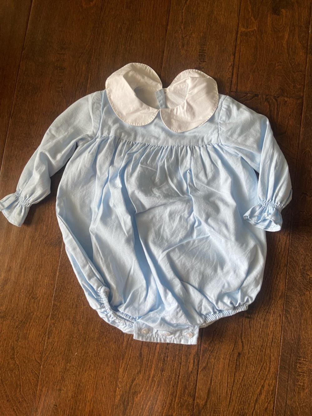 Pukatuka floral bubble romper size 1 blue collared preppy